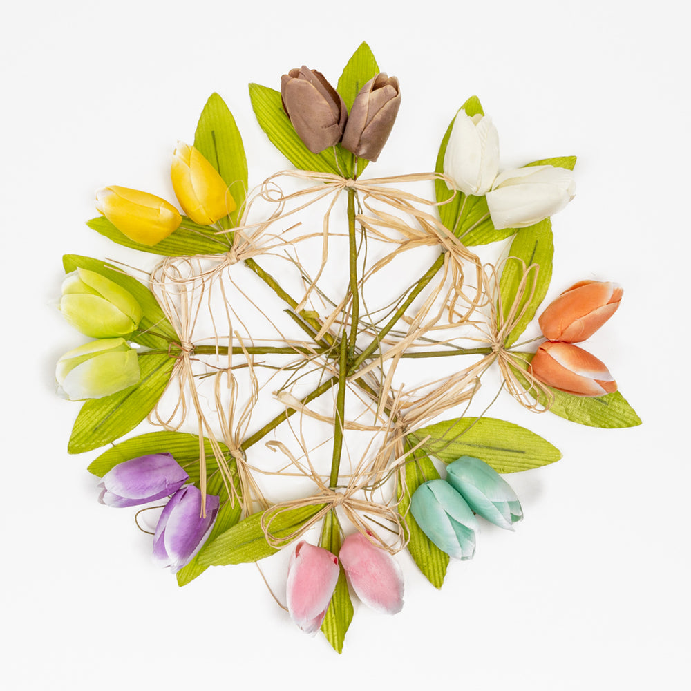 Pick Fiore Tulipano doppio, fiori per uova di pasqua, decorazioni pasquali, confezionamento