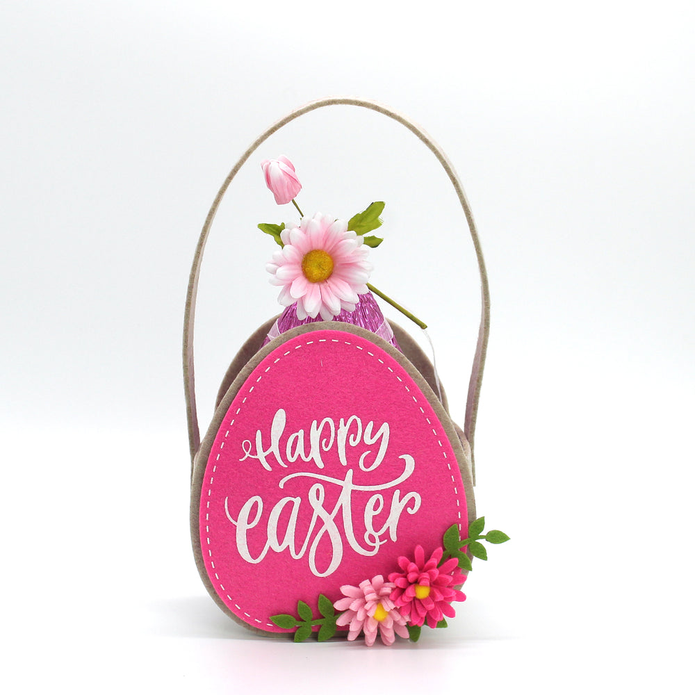 Borsetta in feltro per Pasqua con scritta Happy Easter, confezioni pasquali