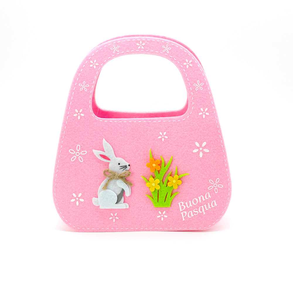 Borsetta Pochette in feltro per Pasqua con decorazioni, confezioni pasquali, regalo
