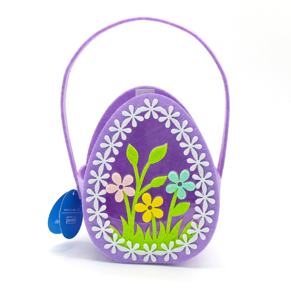 Borsetta feltro a forma di Uovo trasparente con decorazioni, confezioni pasquali, regalo