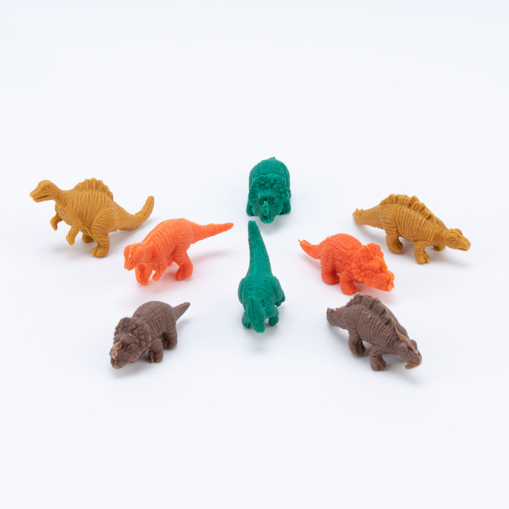 Gomma da cancellare set  6 dinosauri, venduta in cartone da 150 pezzi in soggetti assortiti, sorprese per uova di pasqua, gadget feste per bambini. Scopri i nostri prodotti su De Luca Collection.