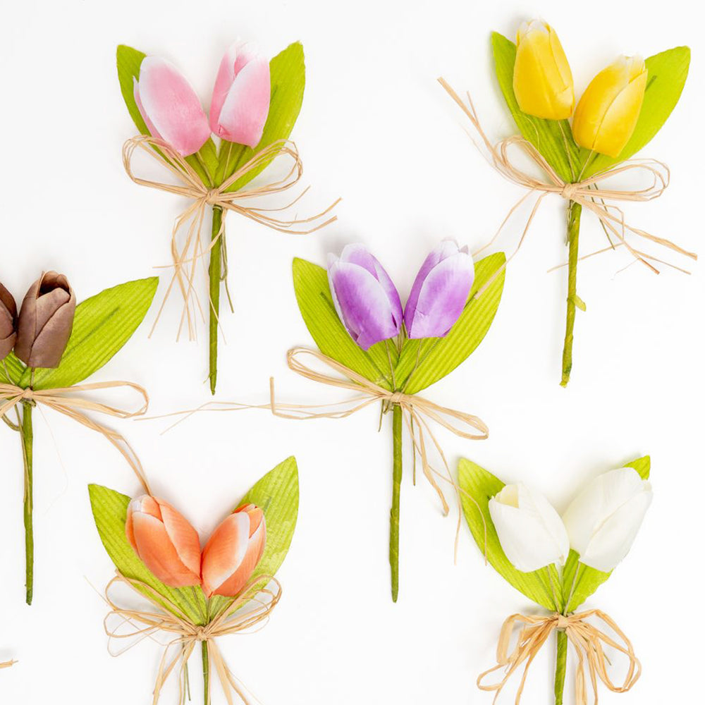 Pick Fiore Tulipano doppio, fiori per uova di pasqua, decorazioni pasquali, confezionamento