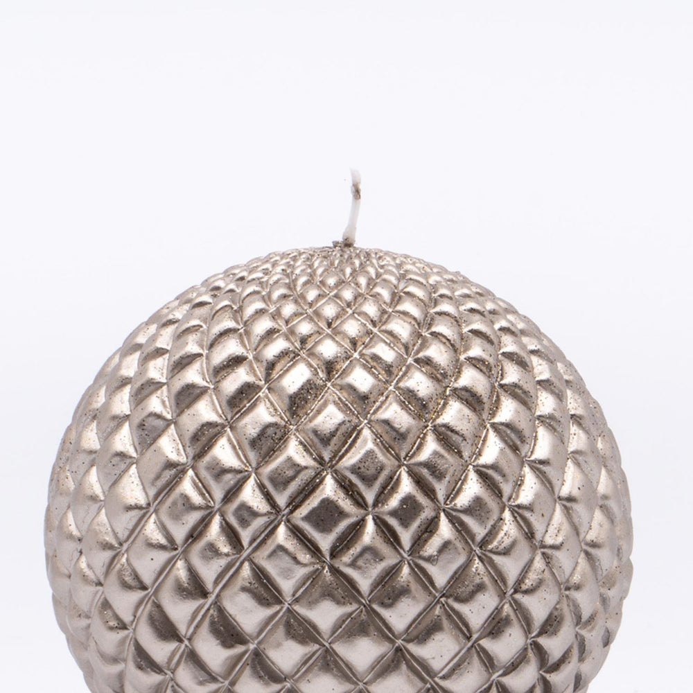 Candela sferica design argento Ø 11 cm