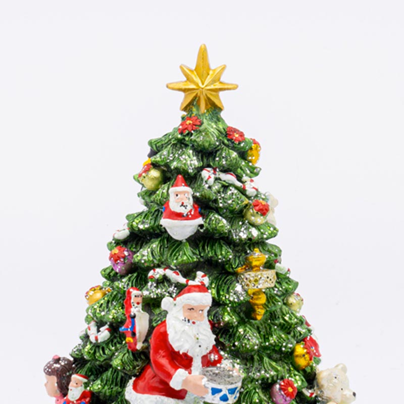 Carillon albero e Babbo Natale 12X12X16CM