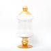Barattolo vetro con coperchio e base Oro 15X33CM , adatto per confettate, biscottiera e allestimenti tavolo per wedding ed eventi. In vendita sullo shop di Silani