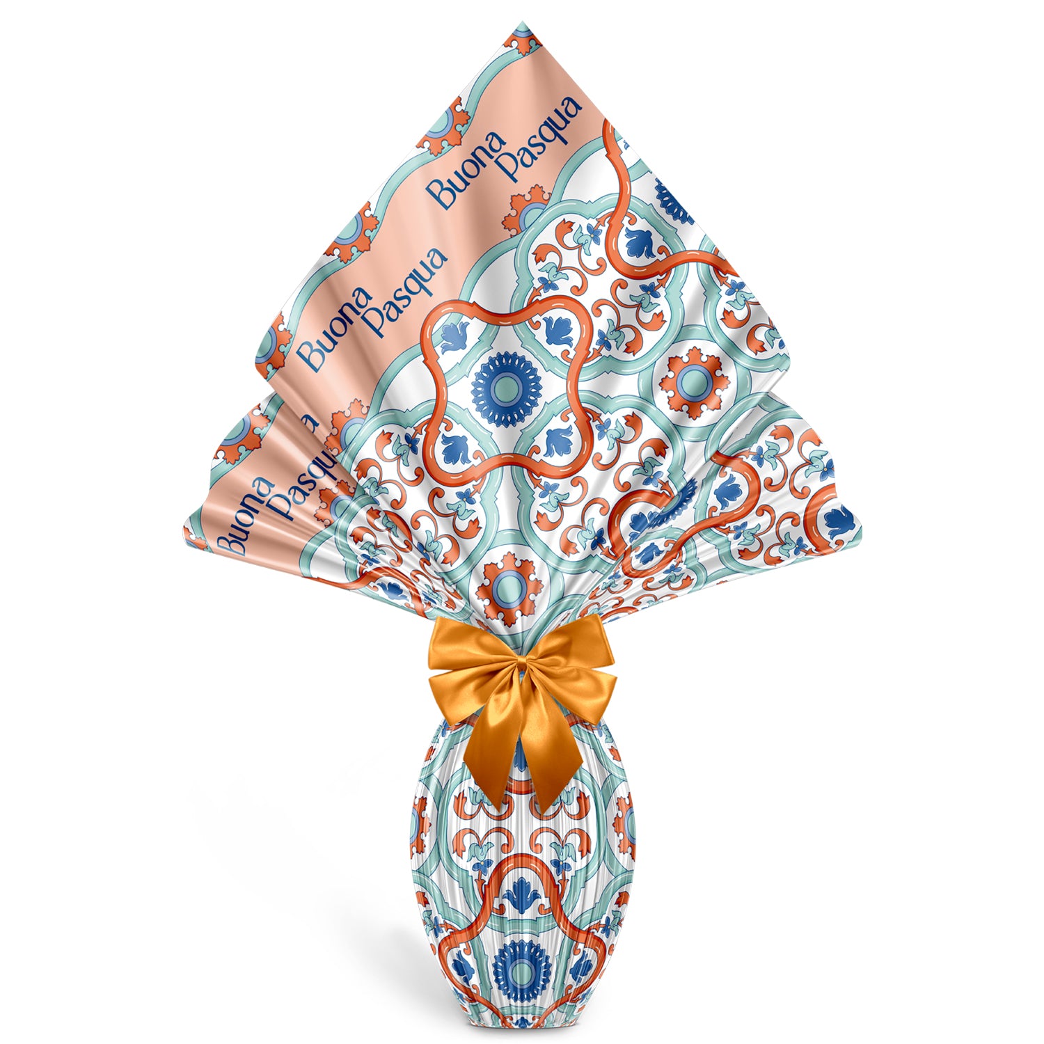 Incarto per uova di pasqua 100x100cm, fantasia Vietrese