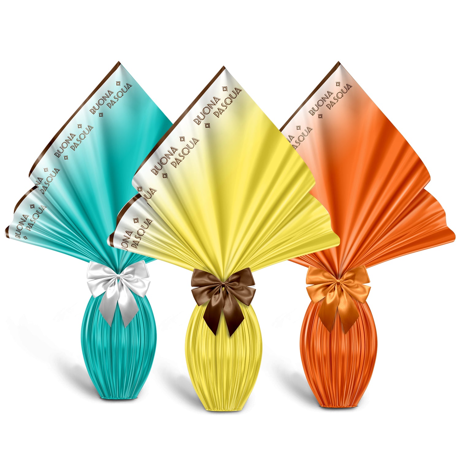 Incarto per uova di pasqua 100x100cm, Tiffany, Arancio, Giallo
