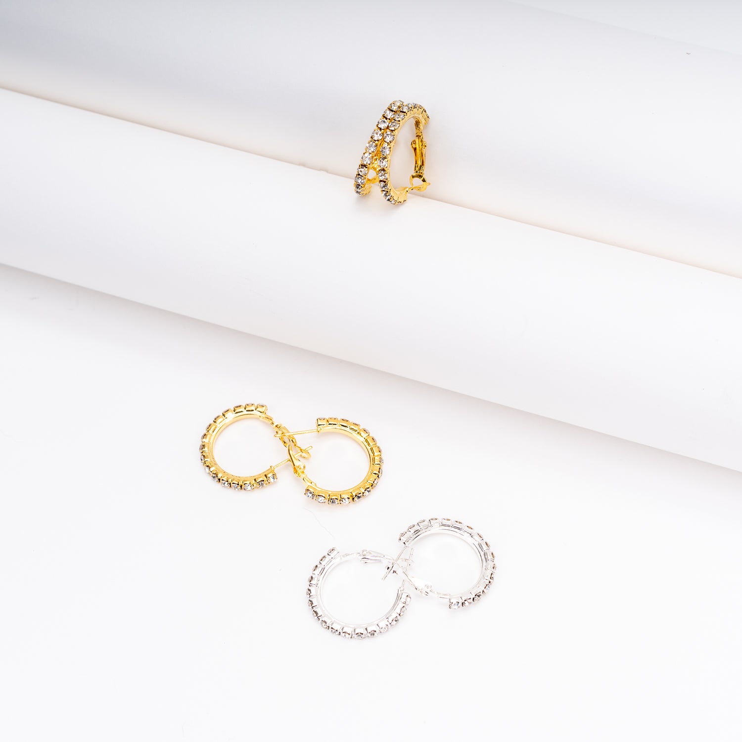 Orecchini Donna a cerchio con brillantini, sorprese per uova di pasqua,bigiotteria