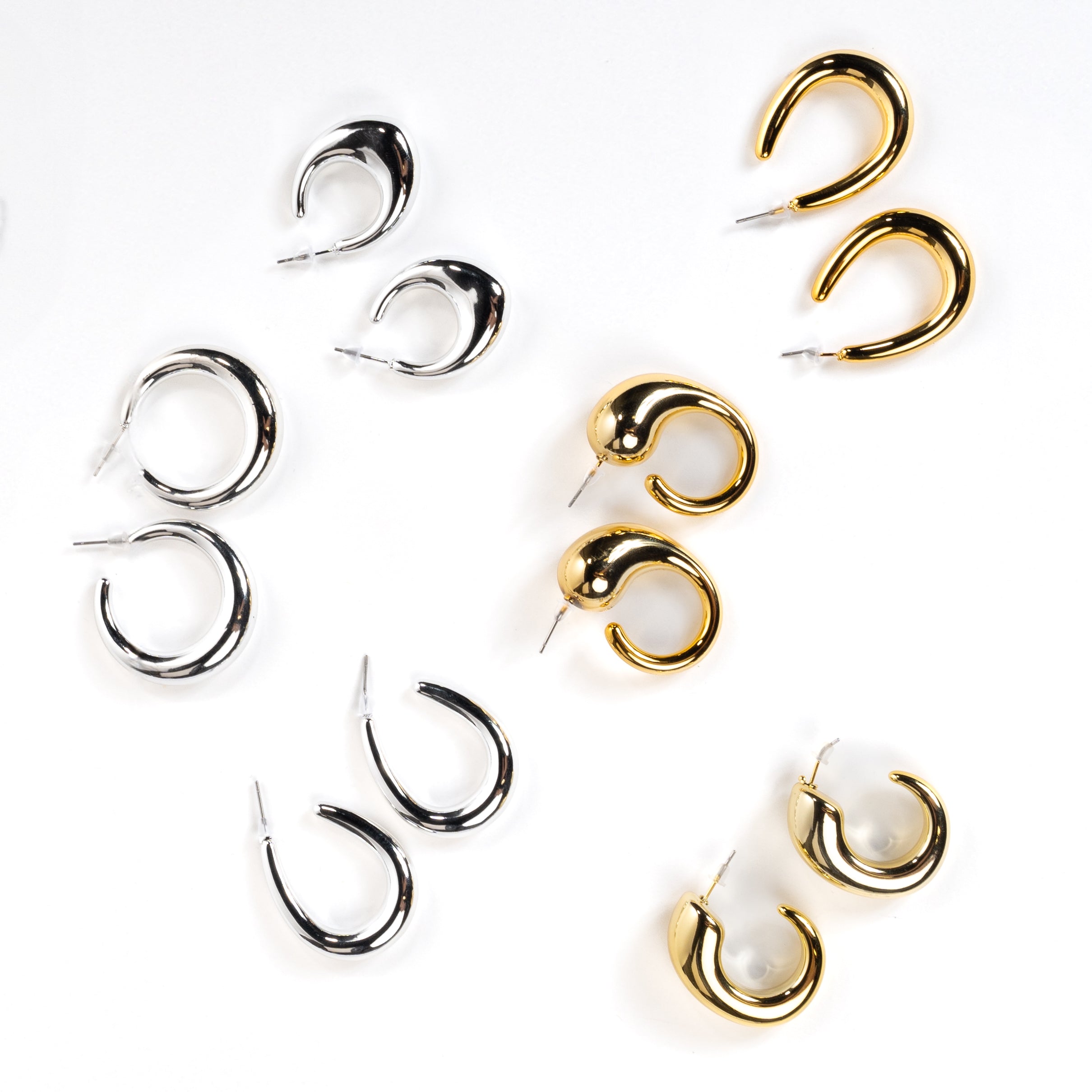 Orecchini Donna a cerchio asimmetrico, sorprese per uova di pasqua,bigiotteria