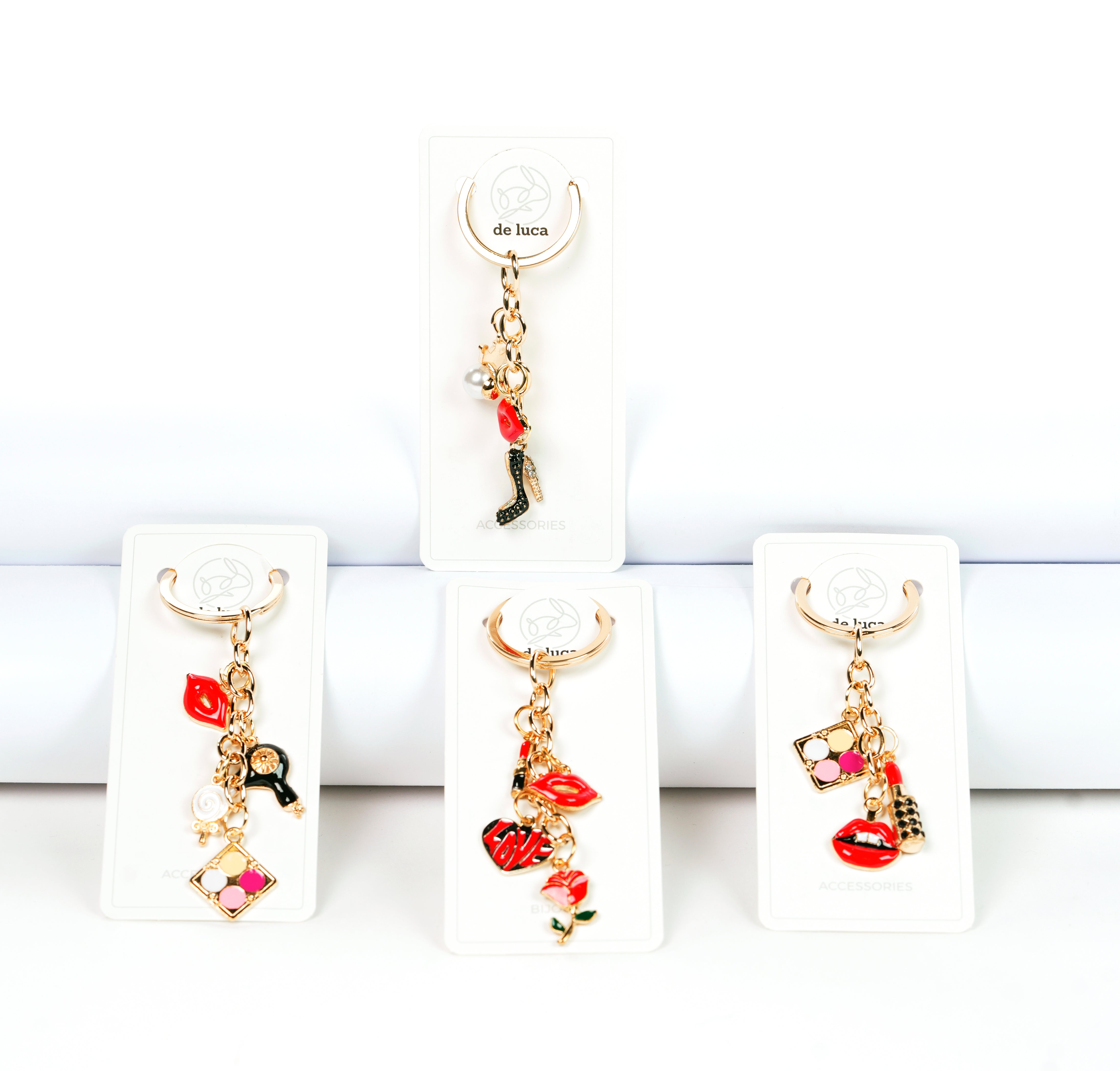 Portachiavi con 4 charms eleganti, sorprese per uova di pasqua, bigiotteria