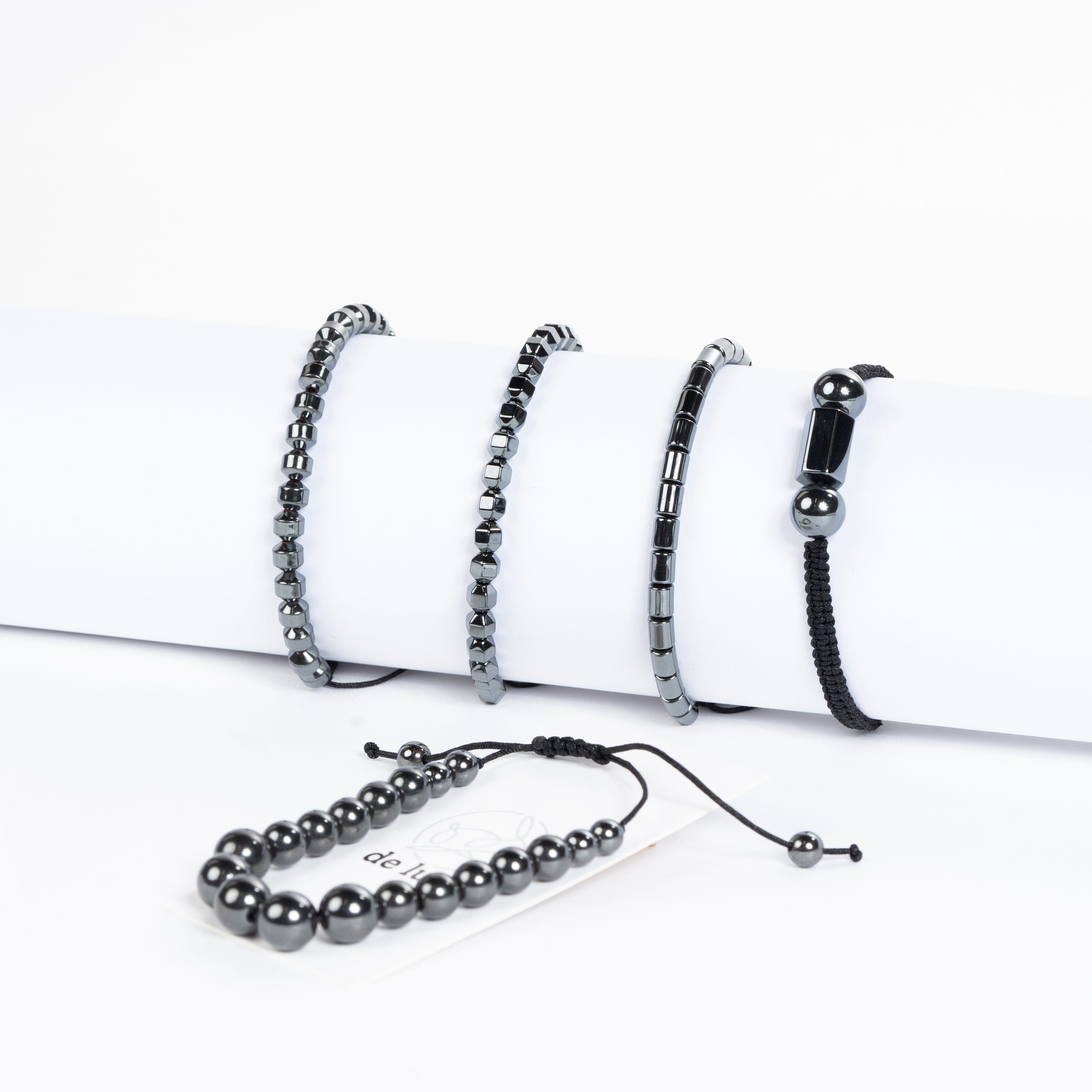 Bracciale Uomo a corda in pietra Ossidiana, sorprese per uova di pasqua, bigiotteria