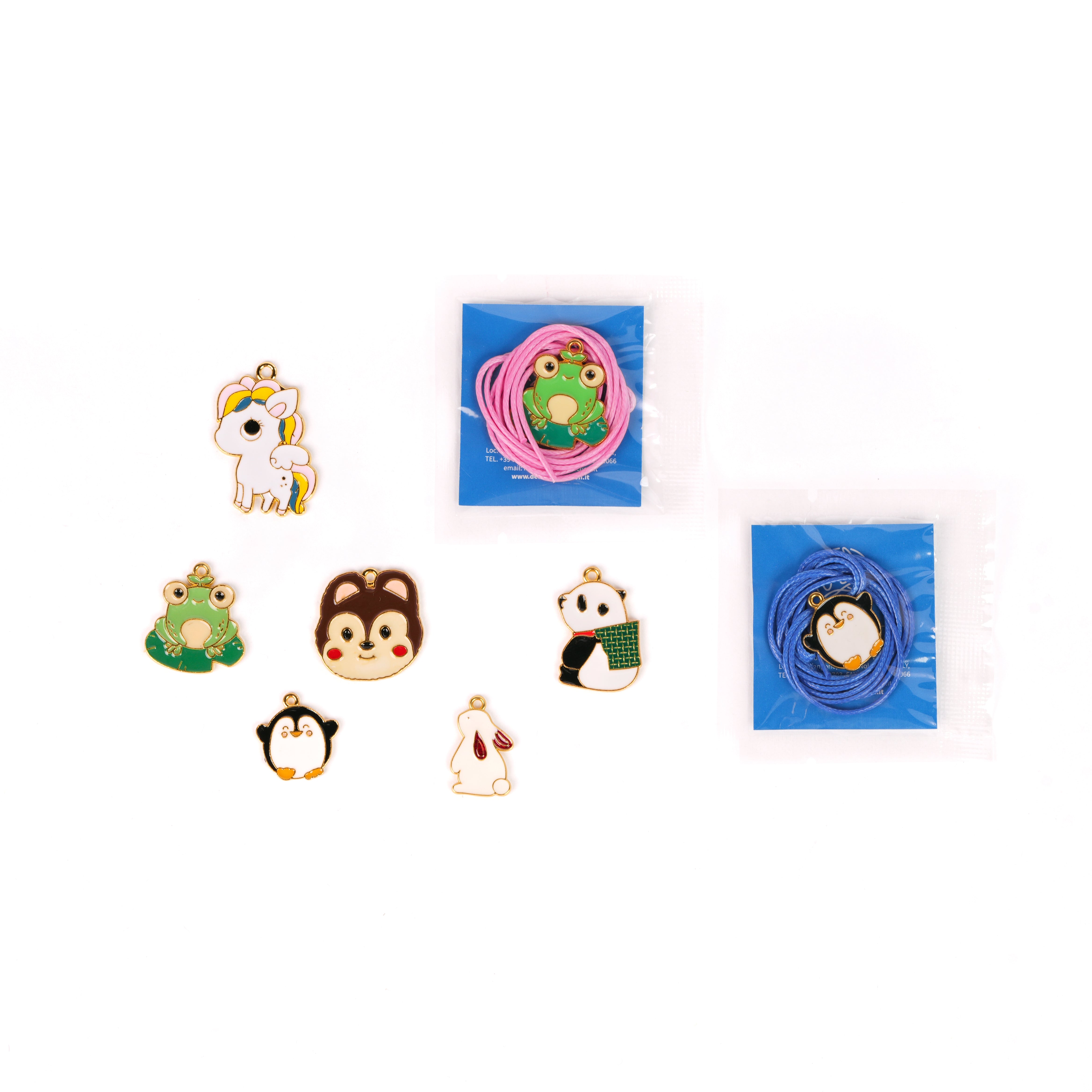 Ciondoli Animali Smaltati con collana, sorprese per uova di pasqua, gadget, bigiotteria