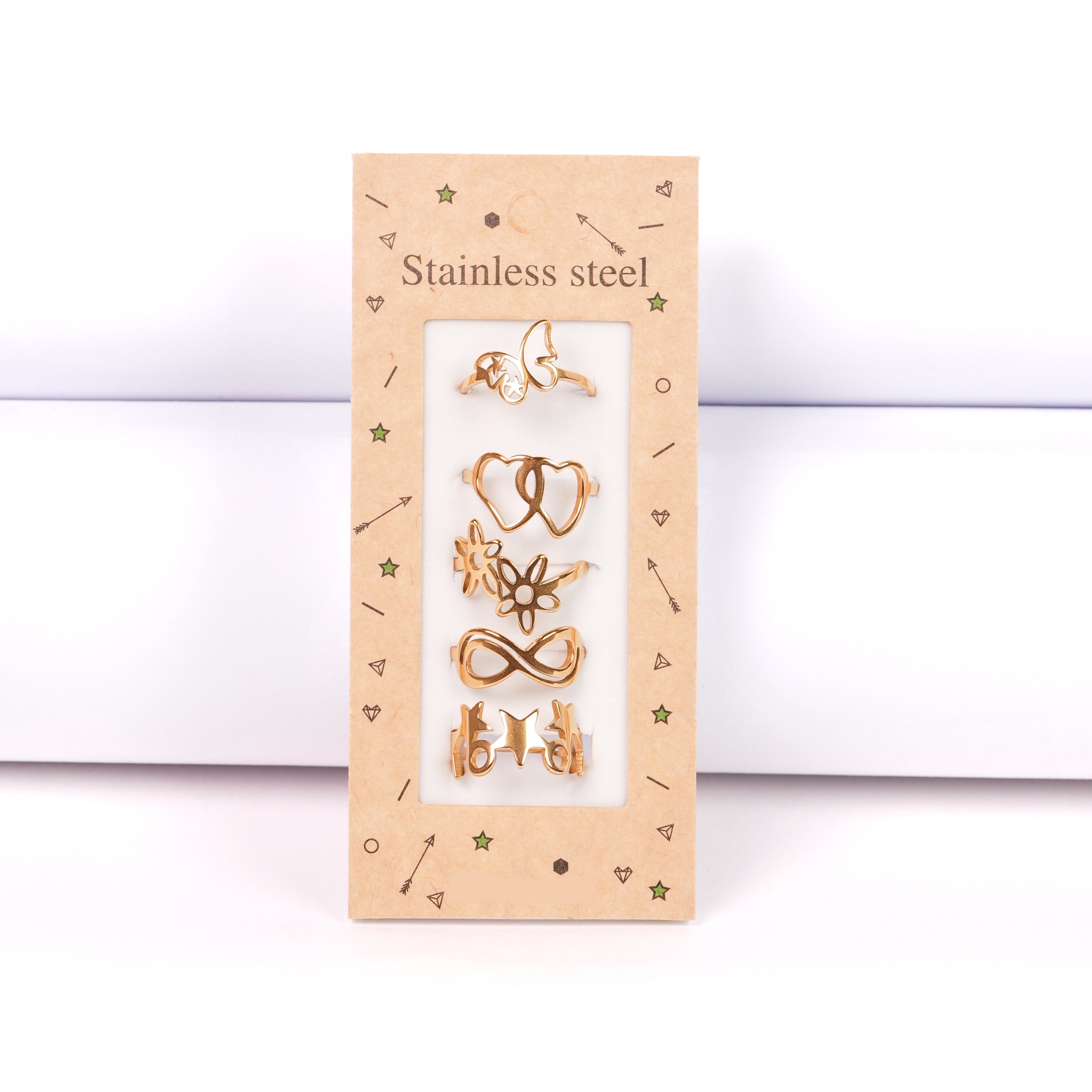 Set di 5 anelli regolabili, sorprese per uova di pasqua,bigiotteria