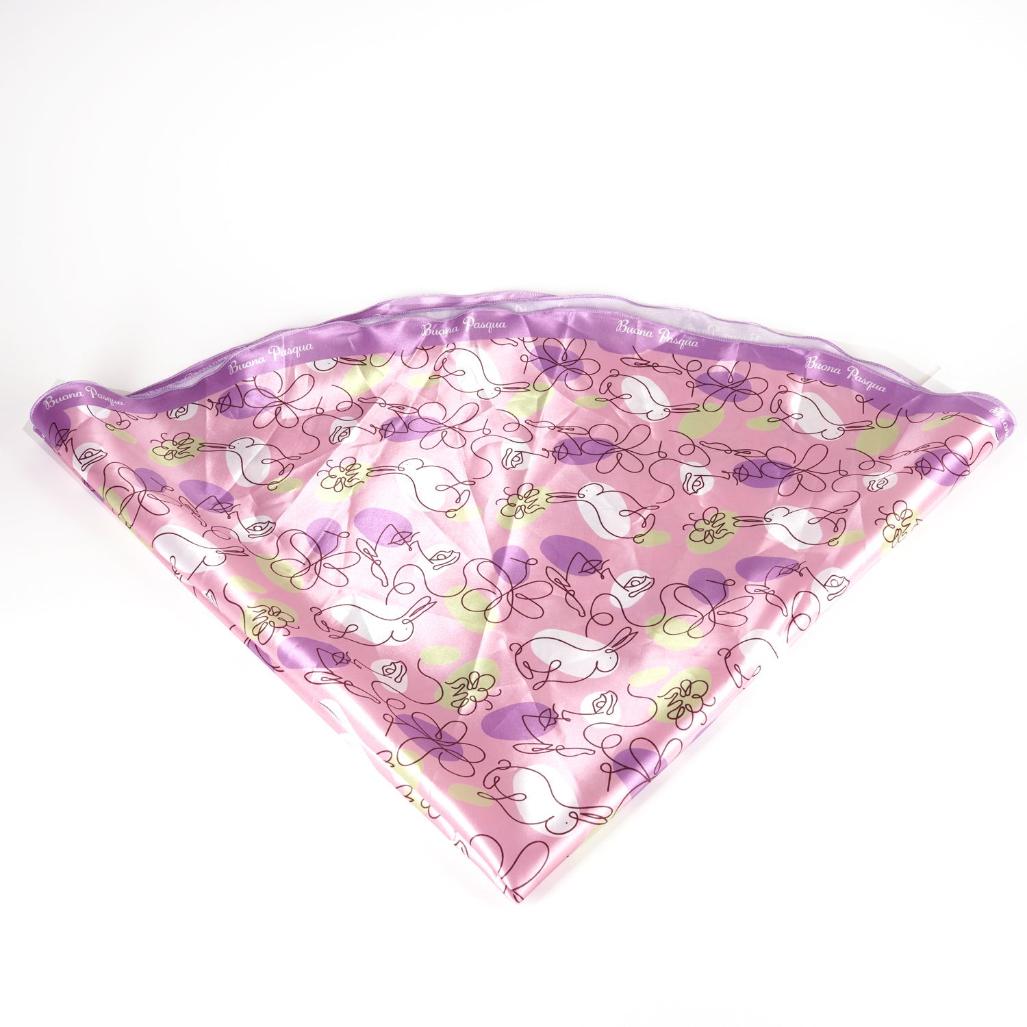 Tessuto per uova di pasqua e colombe 120cm, fantasia Sinuosa Glicine e Rosa