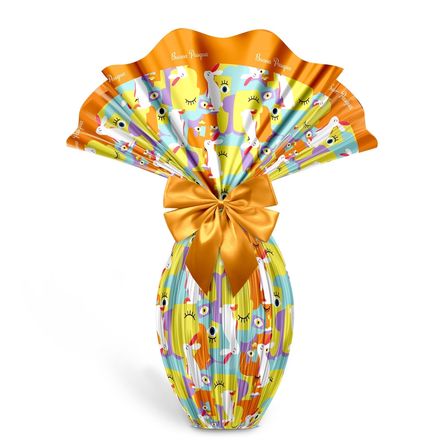 Tessuto per uova di pasqua e colombe 120cm, fantasia Moderna e Astratta Arancione