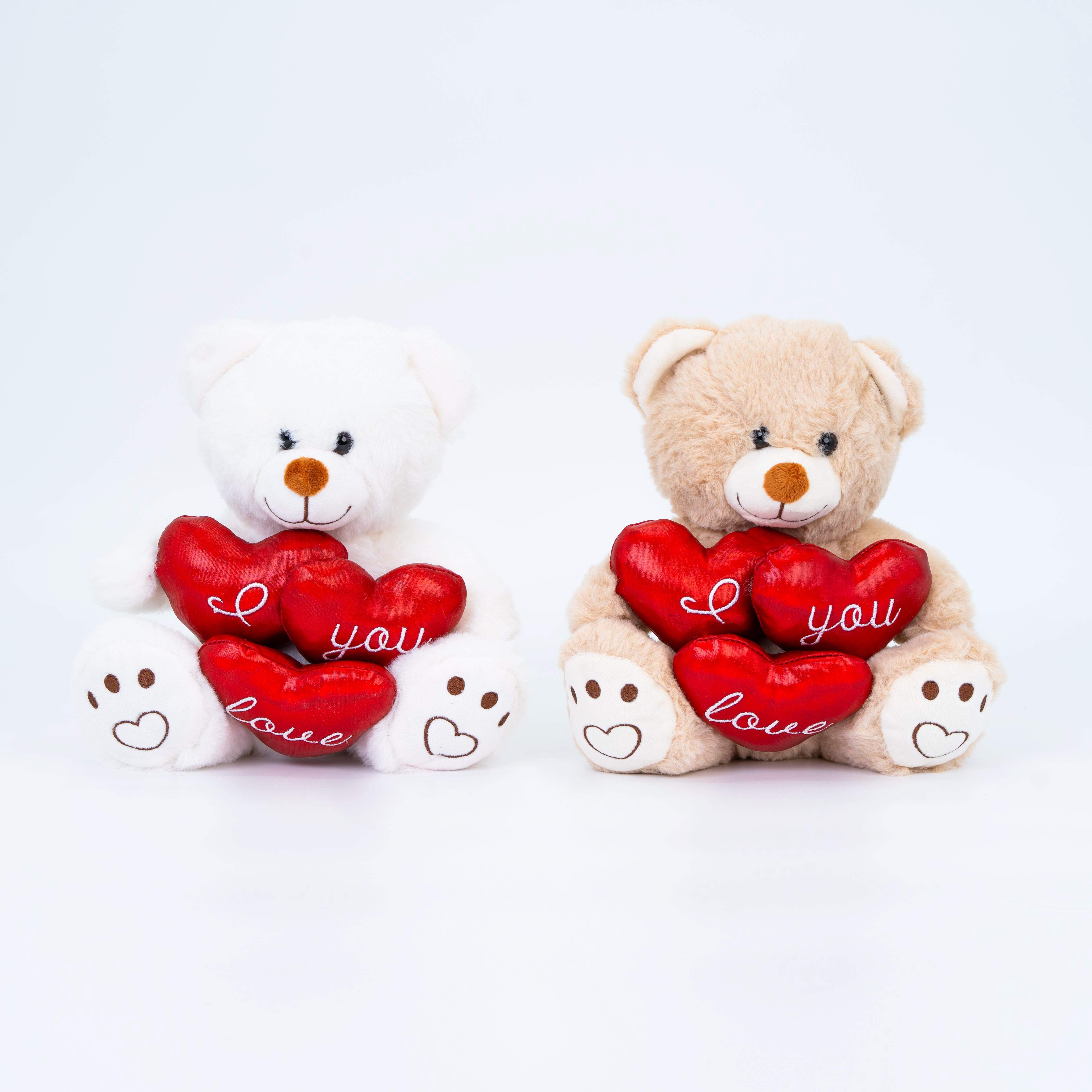 Peluche orso con 3 cuori tra le mani da 50cm, pupazzi per san valentino, idea regalo