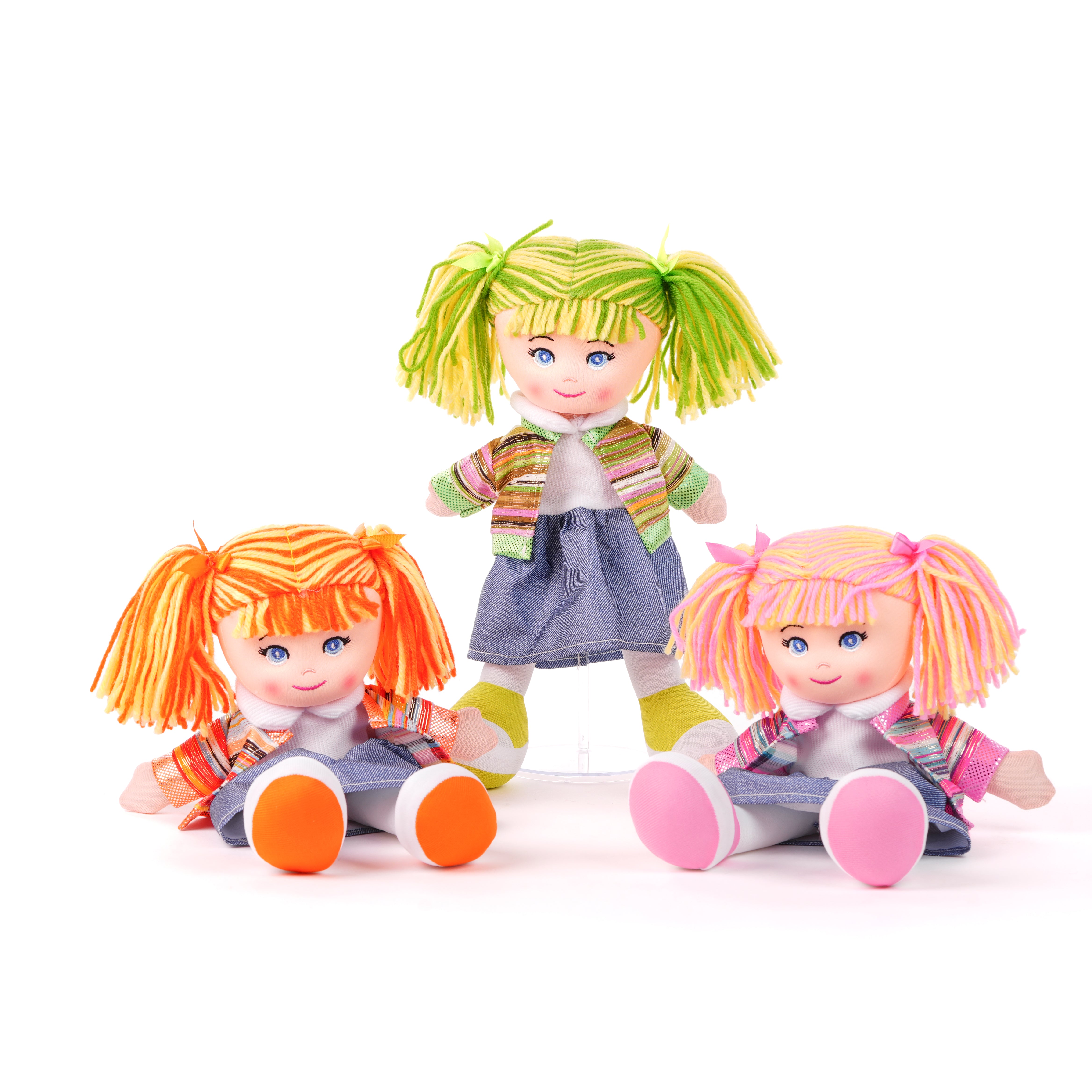 Bambola di pezza, 30cm, con vestito alla moda, doll per pasqua, idea regalo