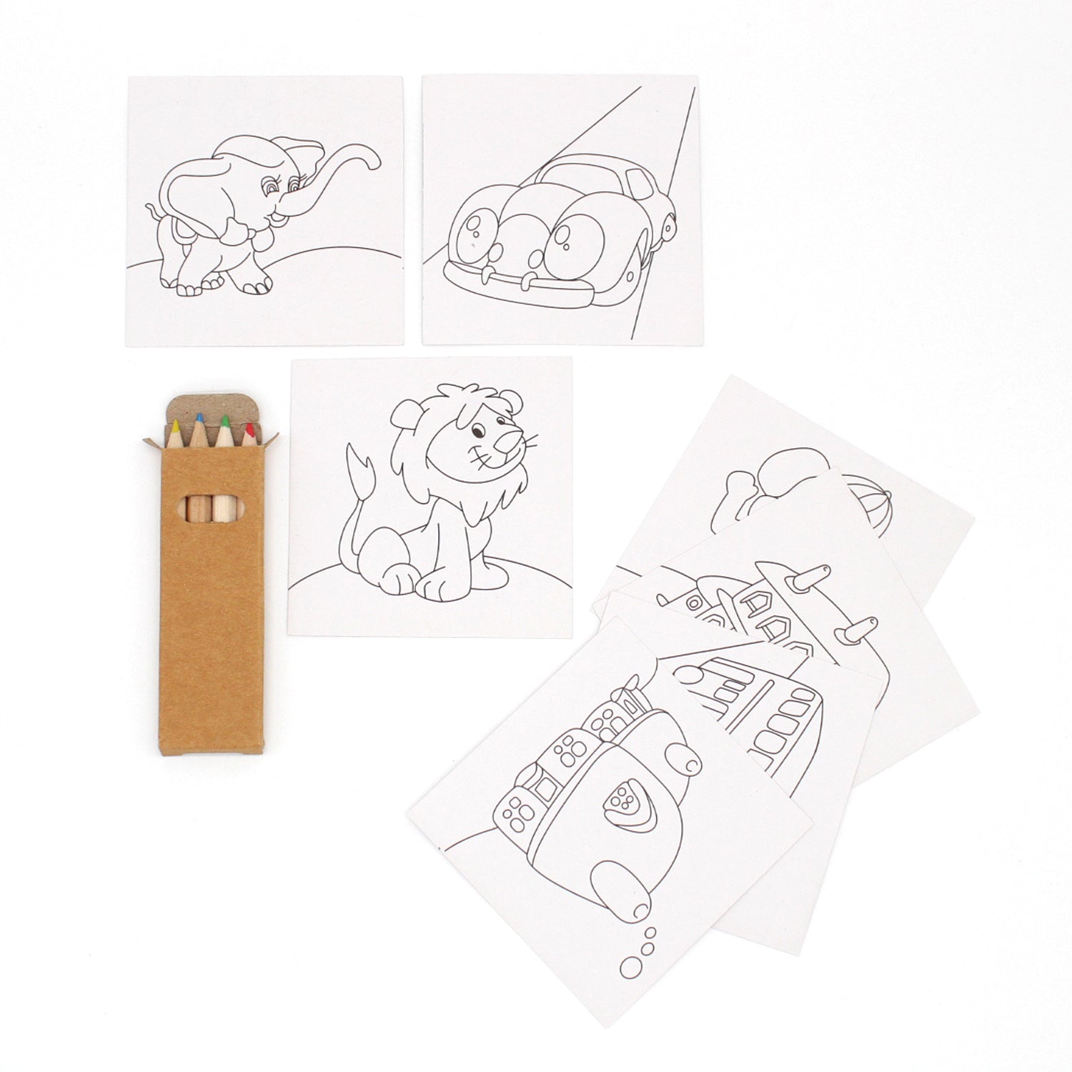 Box 4 pastelli con disegno da colorare, sorprese per uova di pasqua, gadget