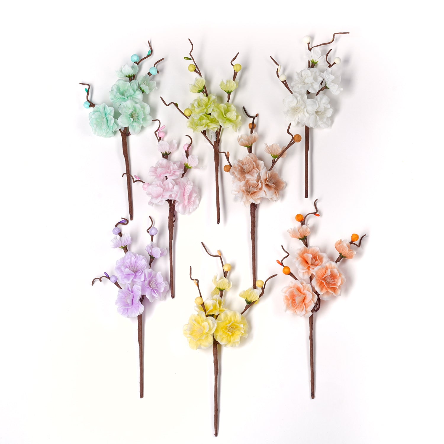 Pick Fiore di pesco colorato, fiori per uova di pasqua, decorazioni pasquali, confezionamento