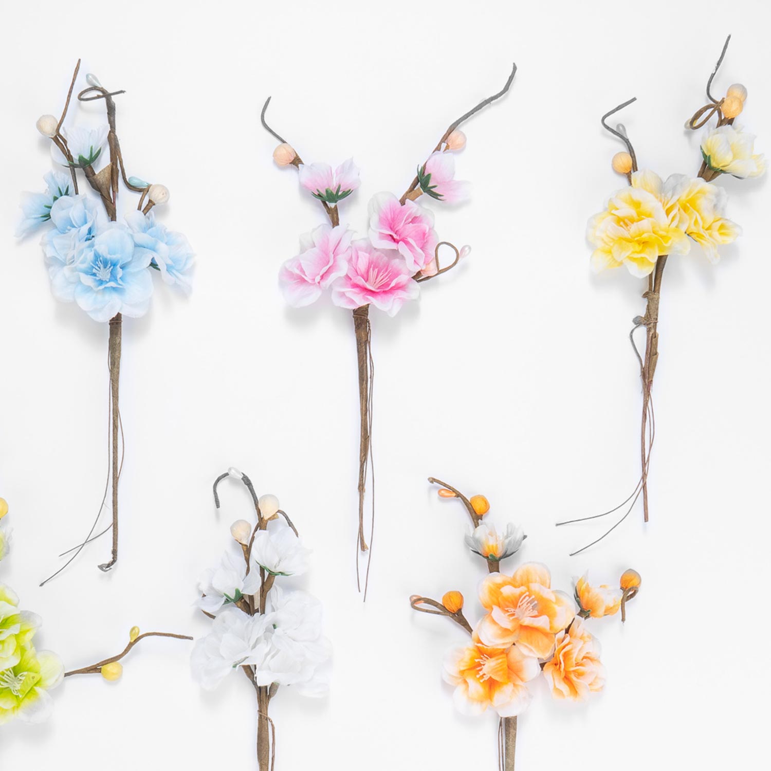 Pick Fiore di pesco colorato, fiori per uova di pasqua, decorazioni pasquali, confezionamento