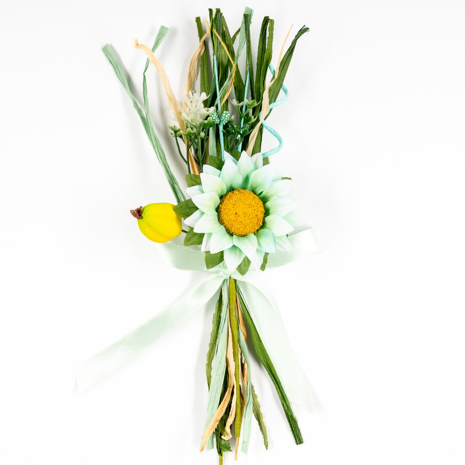 Pick Fiore Girasole con raffia, fiori per uova di pasqua, decorazioni pasquali, confezionamento