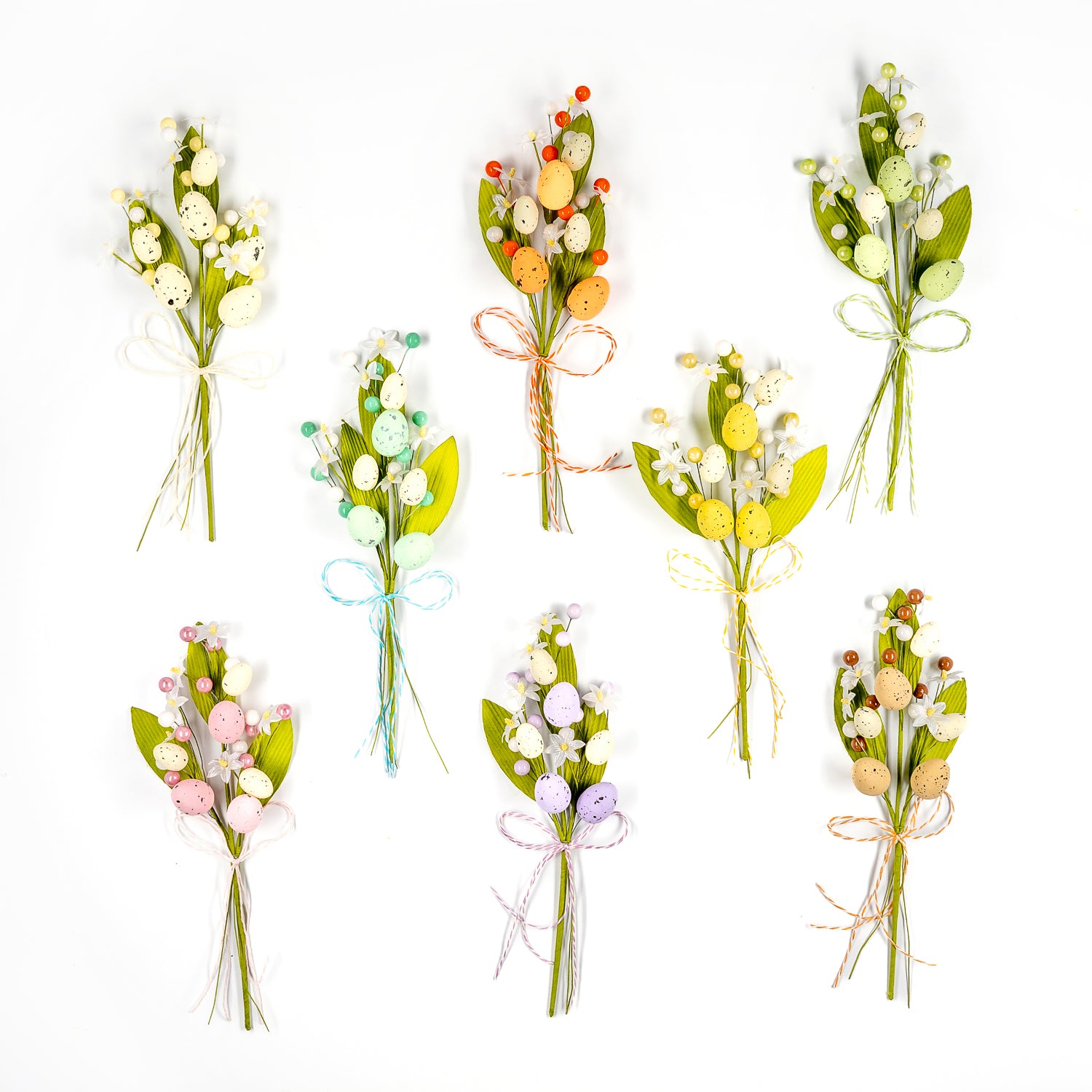 Pick Ovetti con fiorellini e perline, fiori per uova di pasqua, decorazioni pasquali, confezionamento