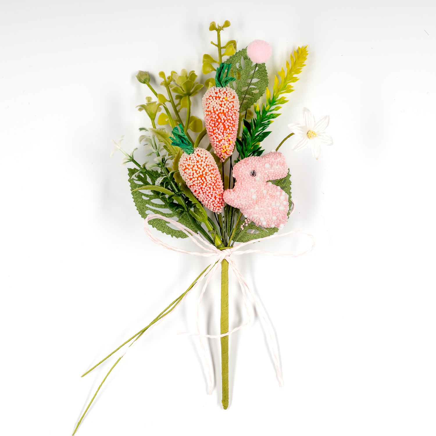 Pick coniglio e carote,  fiori per uova di pasqua, decorazioni pasquali, confezionamento