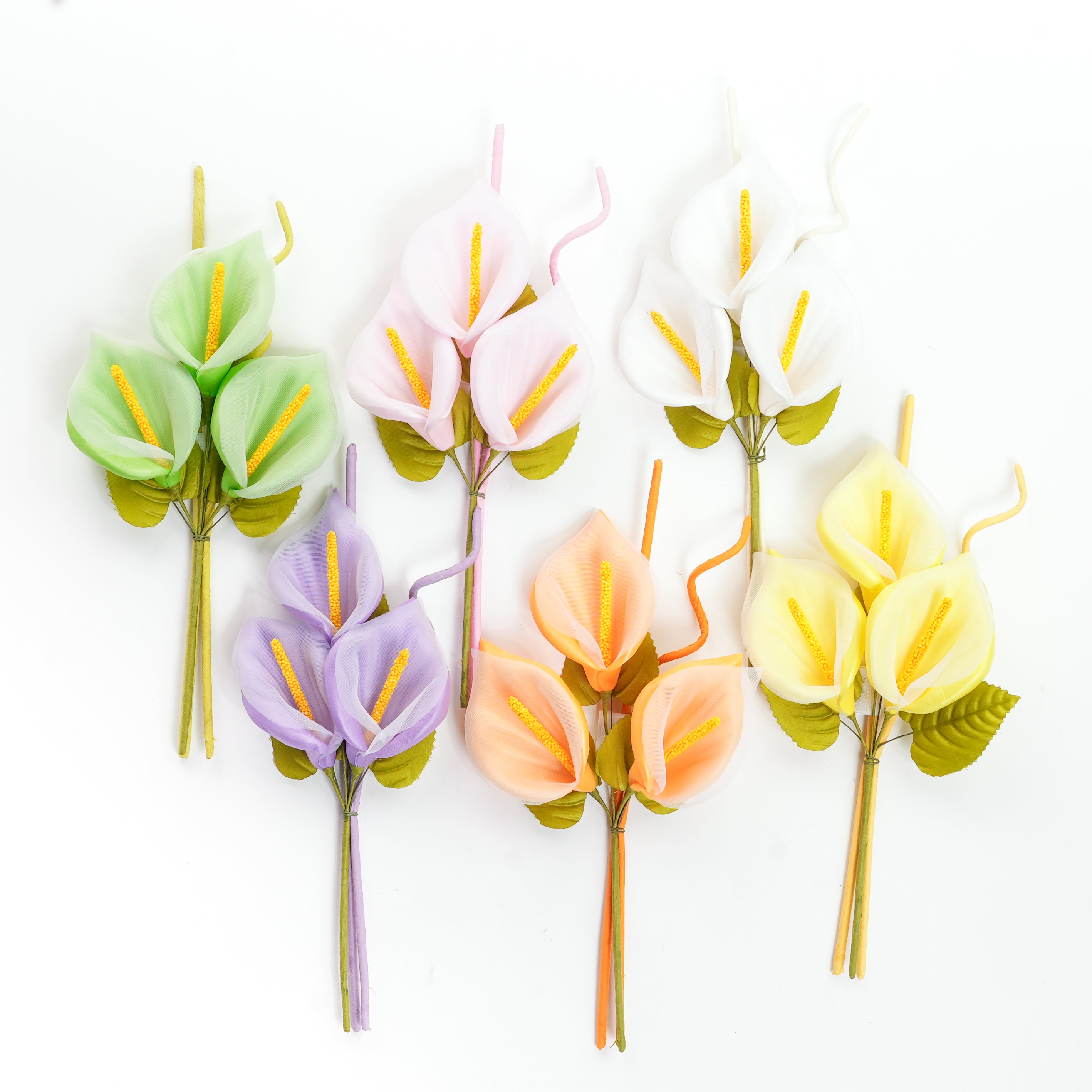 Pick Fiore Calla con velo,  fiori per uova di pasqua, decorazioni pasquali, confezionamento