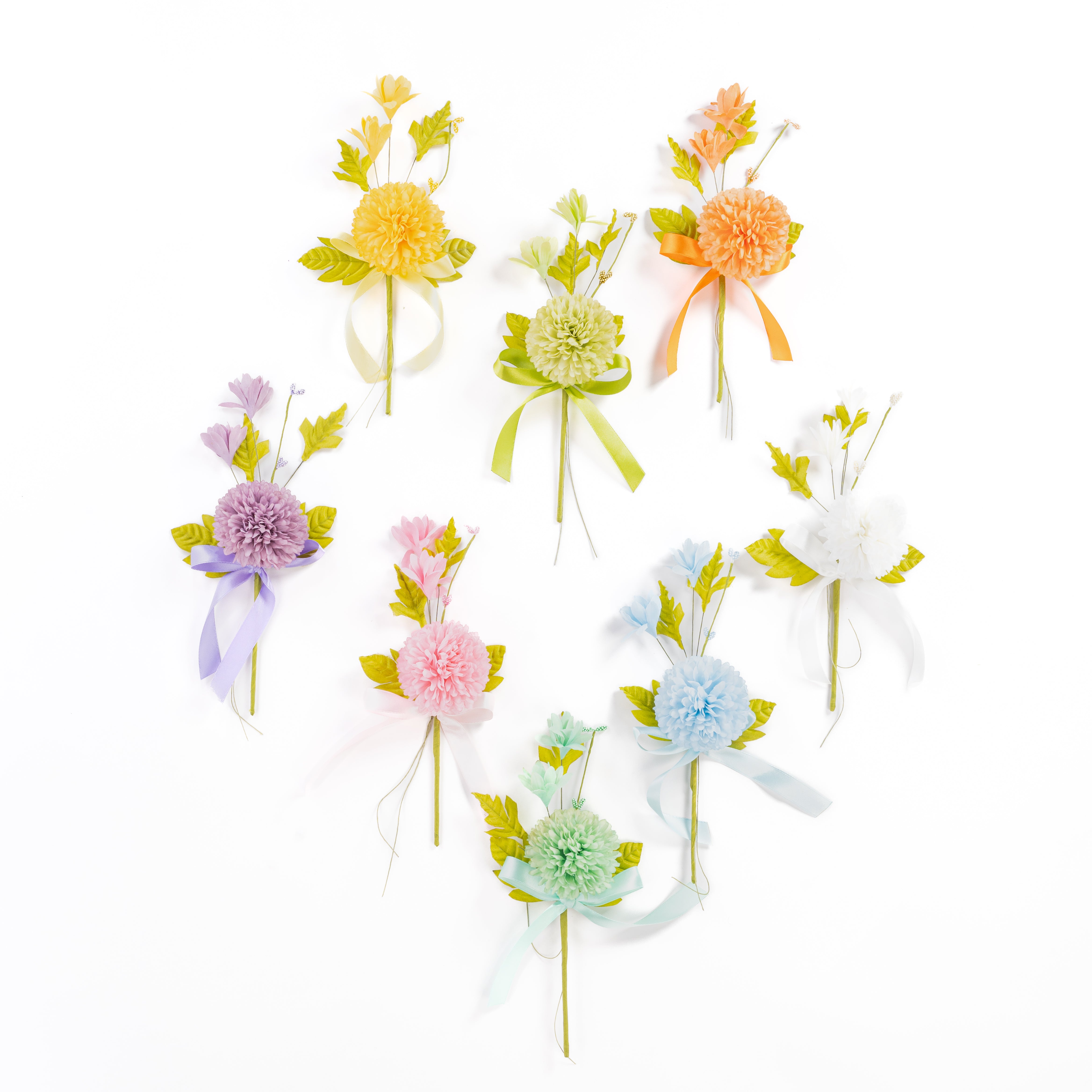Pick Fiore Pon Pon medio,  fiori per uova di pasqua, decorazioni pasquali, confezionamento