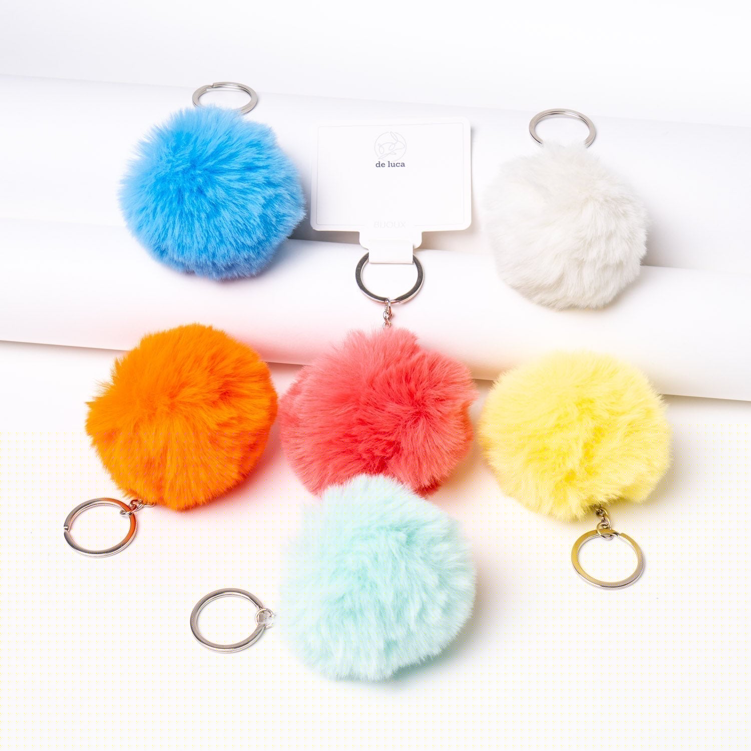 Portachiavi Donna pon pon colorato, sorprese per uova di pasqua, accessori