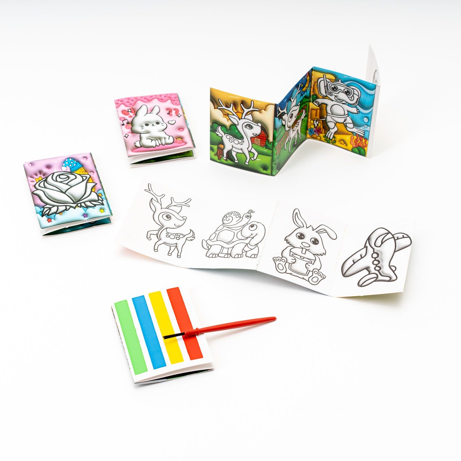 Mini album da colorare con pennello e acquarelli, sorprese per uova di pasqua, gadget