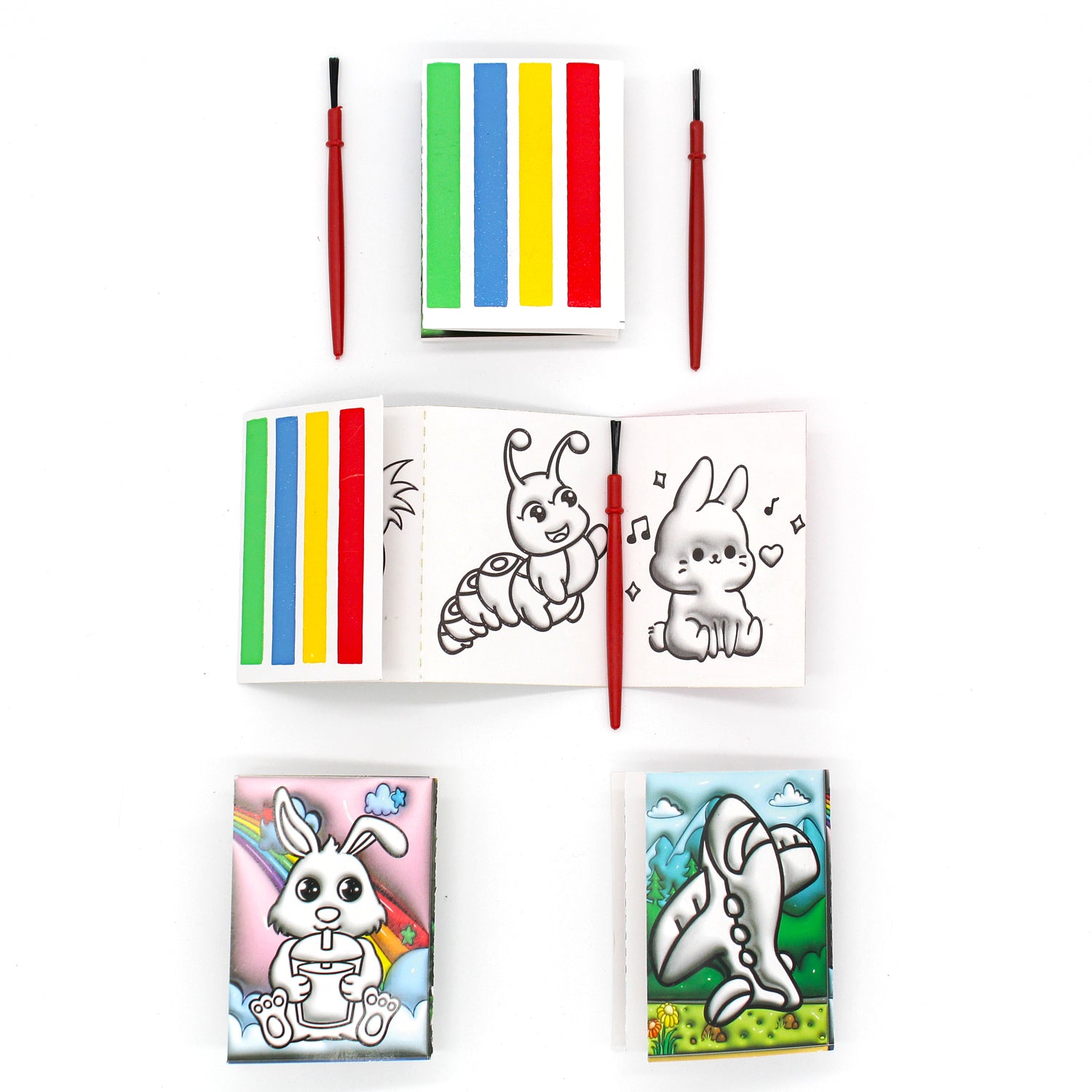 Mini album da colorare con pennello e acquarelli, sorprese per uova di pasqua, gadget