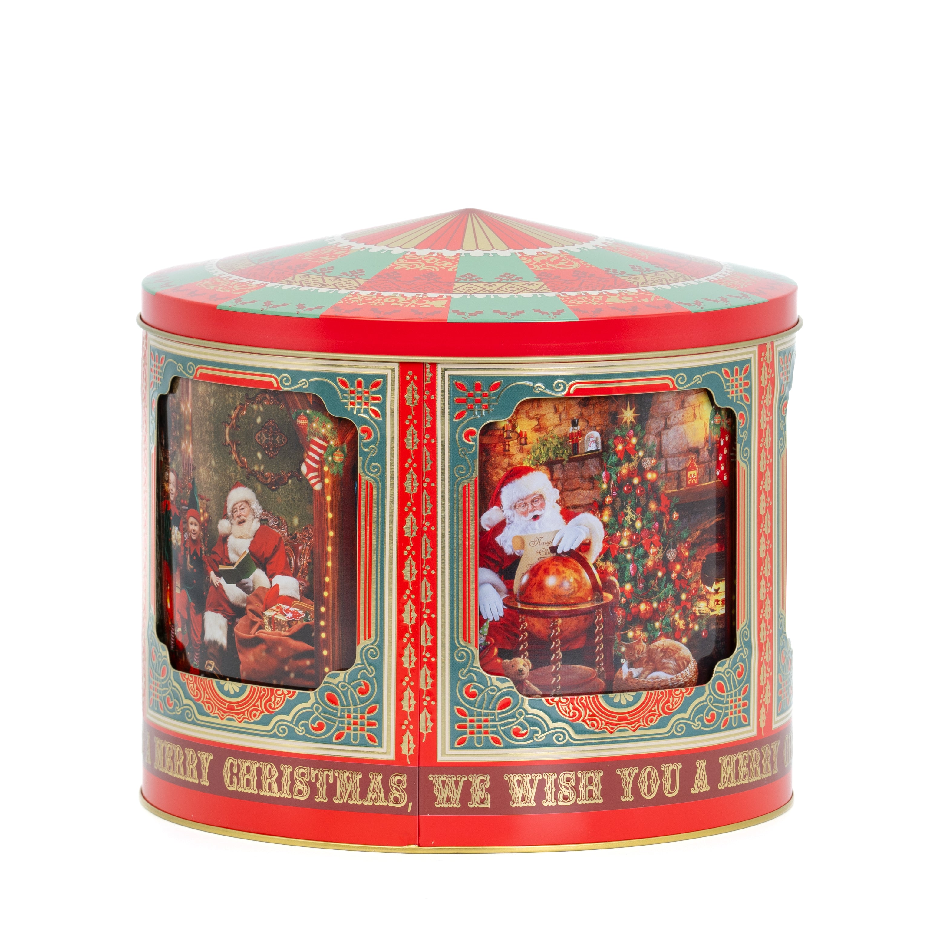 Carosello carillon porta panettone in latta, 26x18CM