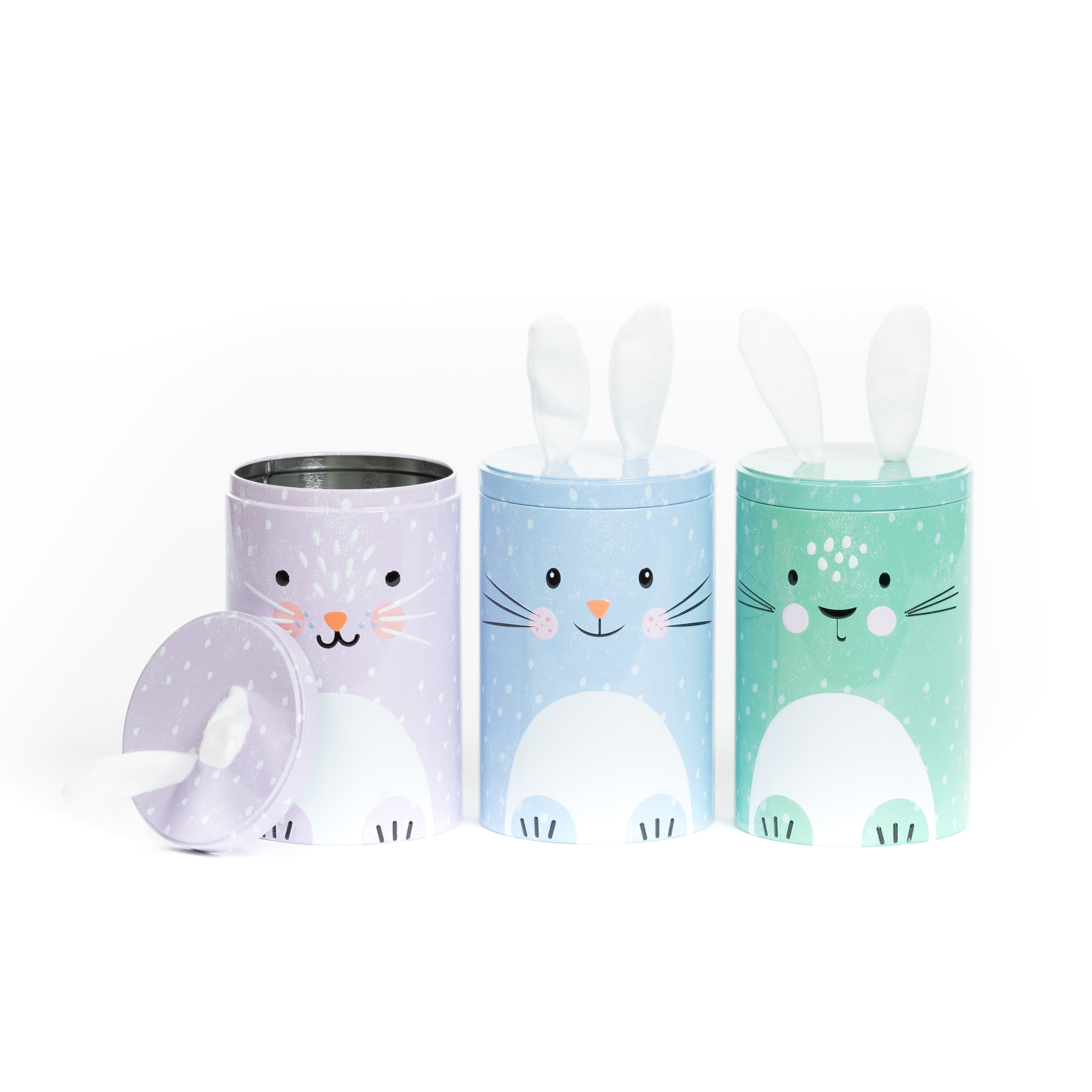 Contenitore coniglio in latta, 10x16cm, confezioni per pasqua, idea regalo