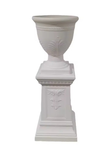 Alzata Decorativa Bianca con Decoro,  composizioni floreali,allestimento eventi