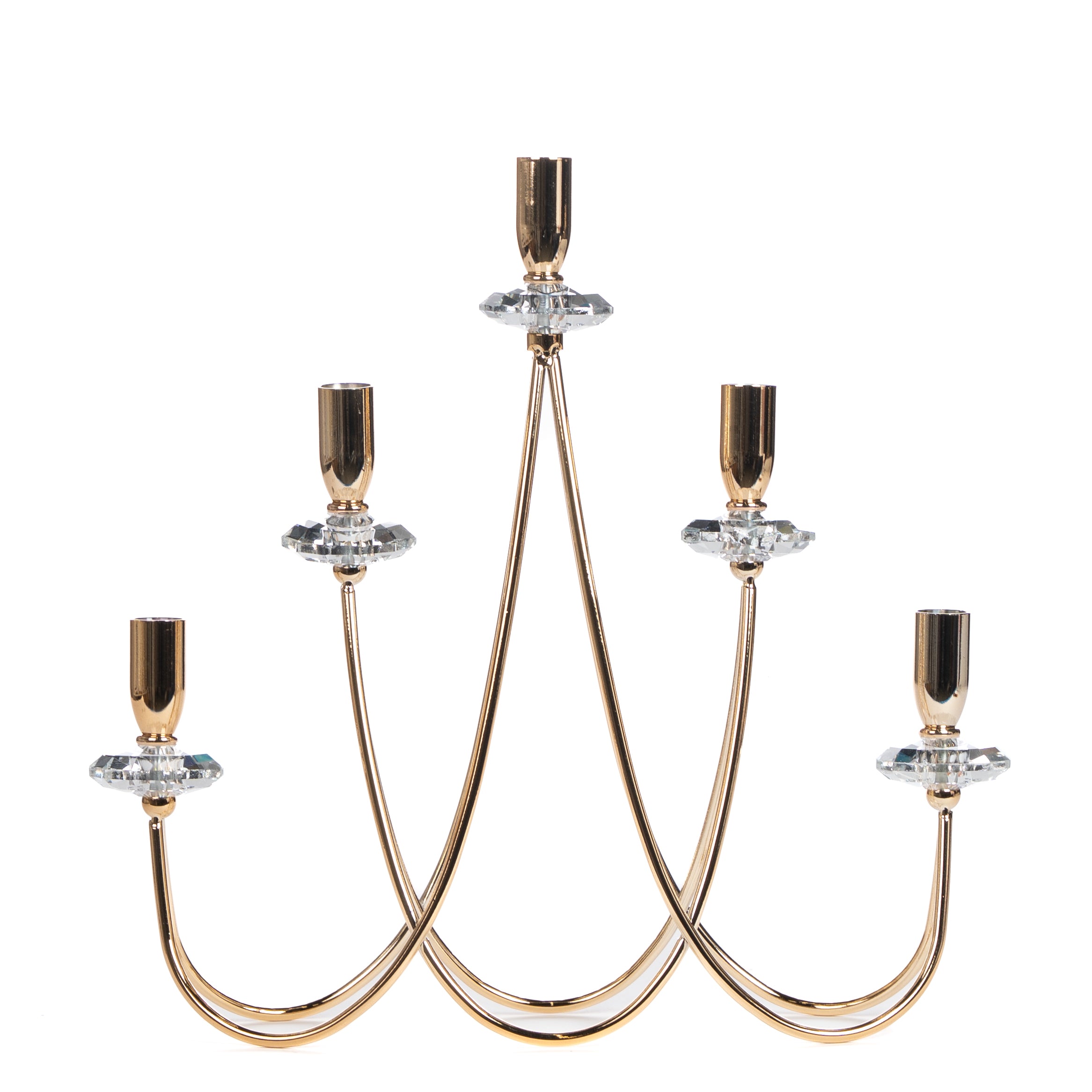 Candelabro diamond a 5 Fiamme, composizioni floreali,allestimento eventi