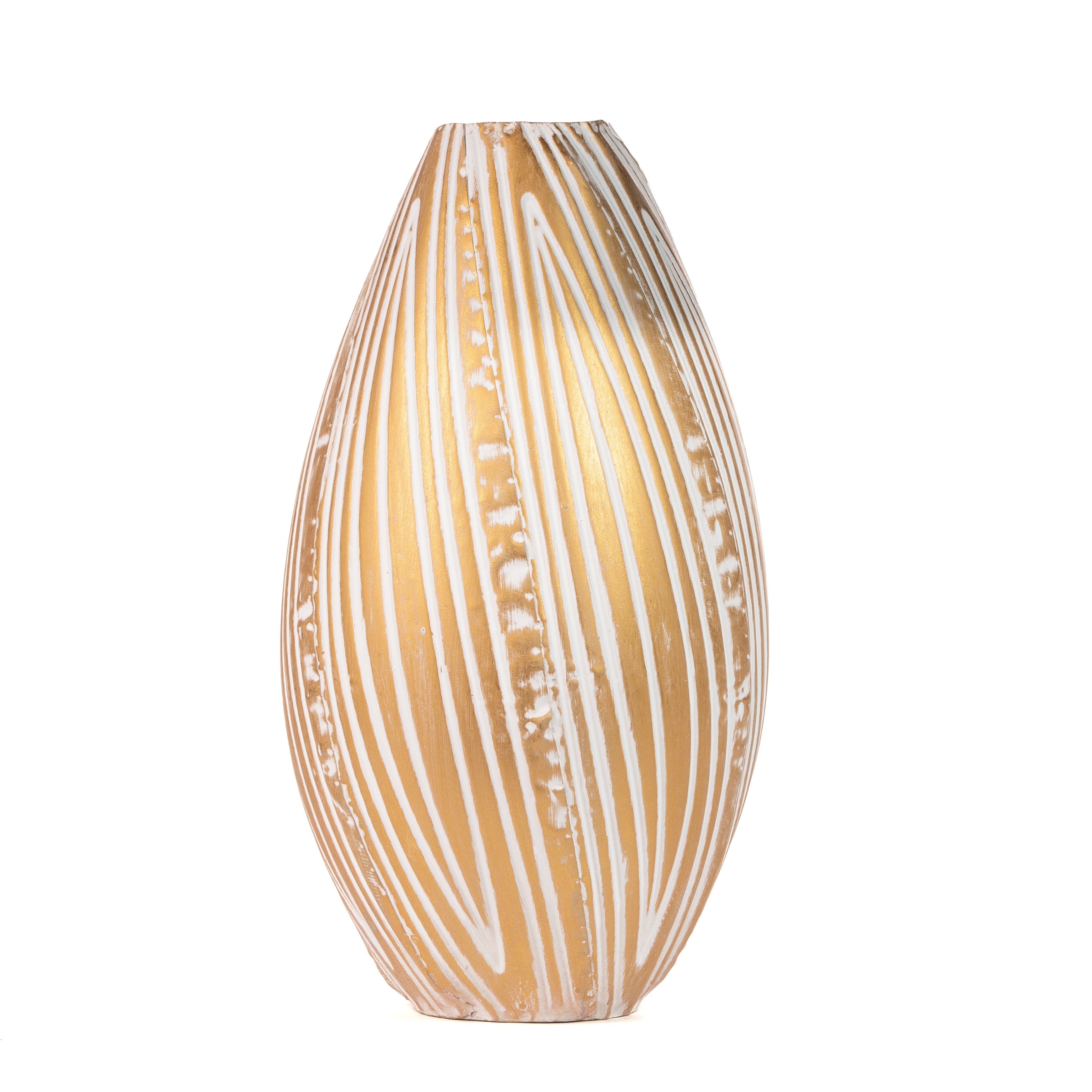 Vaso retrò slim color oro e bianco, composizioni floreali, allestimento eventi