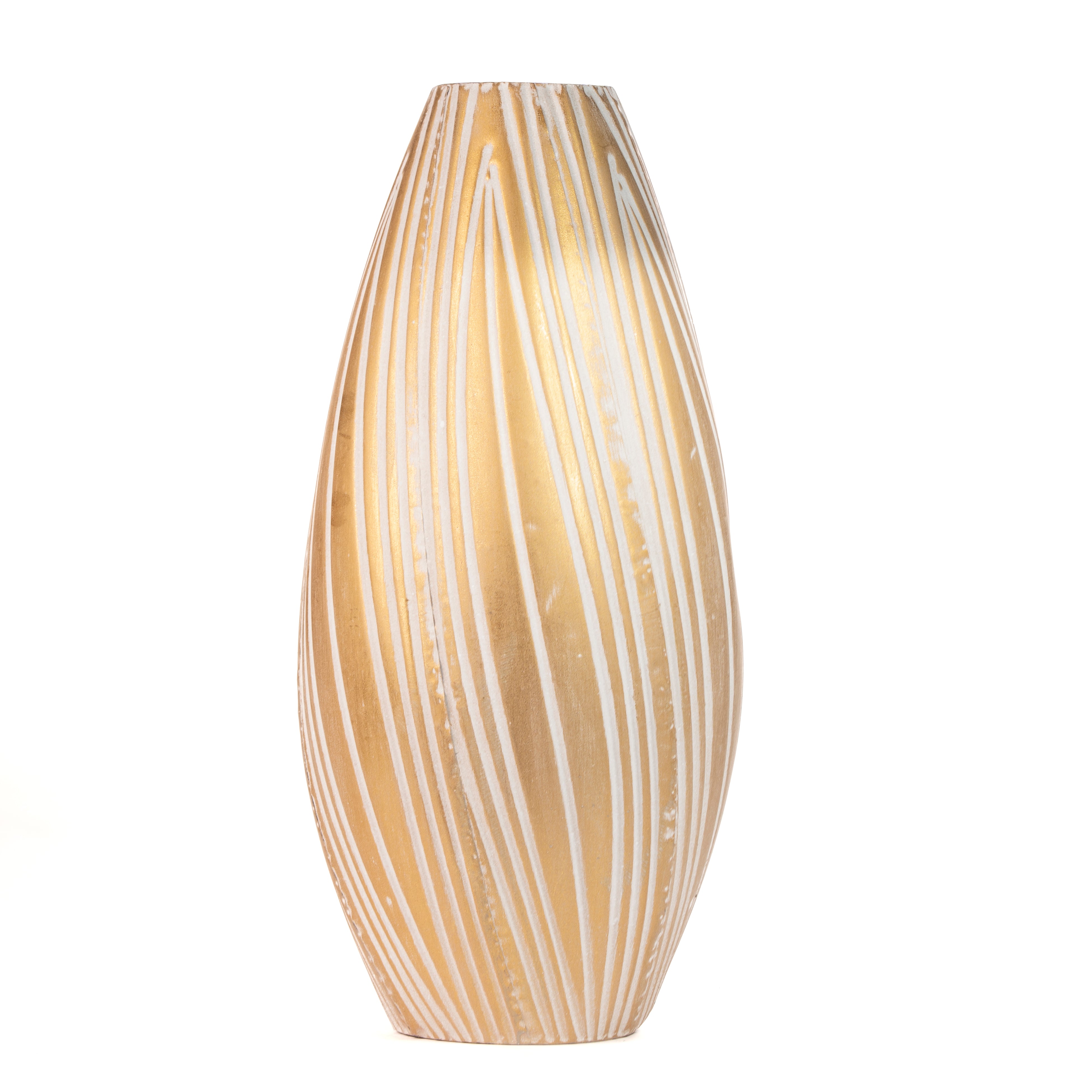Vaso retrò slim color oro e bianco, composizioni floreali, allestimento eventi