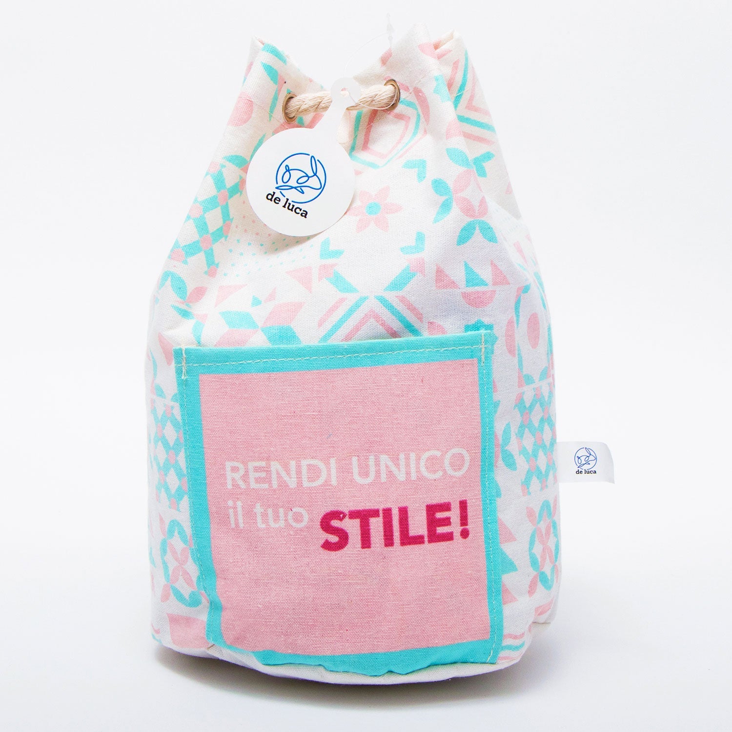 Zaino in tessuto con fantasia Maiolica, idea regalo