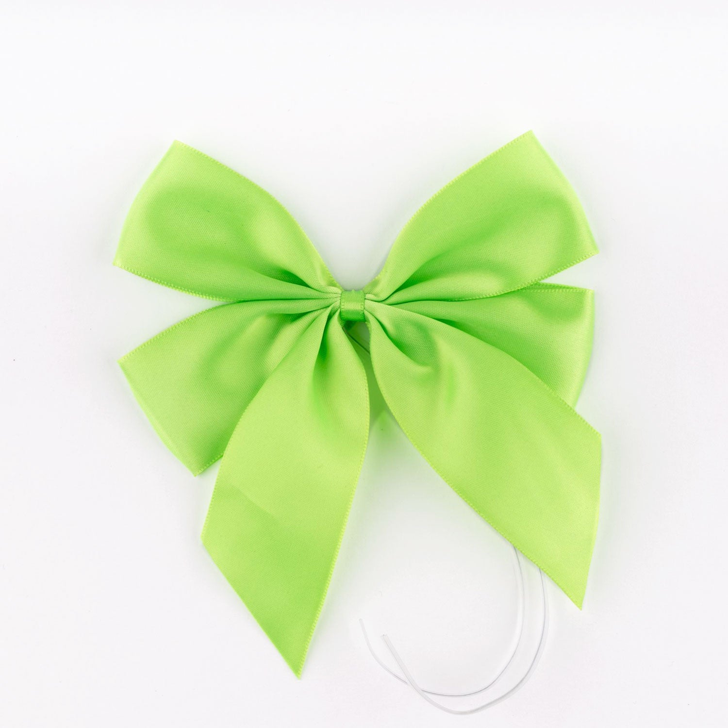 Fiocco doppio Verde in raso con coda corta,14x4x16cm