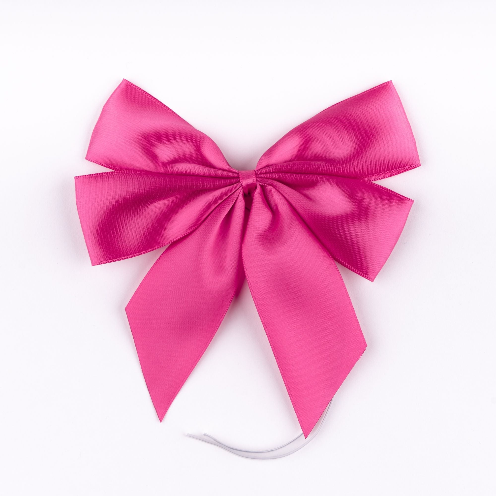 Fiocco doppio Fucsia in raso con coda corta,14x4x16cm