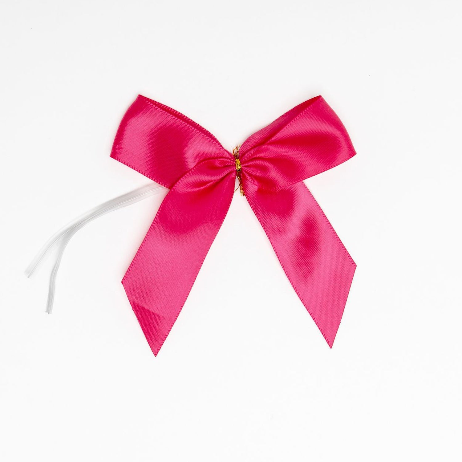 Fiocco Fucsia in raso con coda corta, 10x2.5x10cm