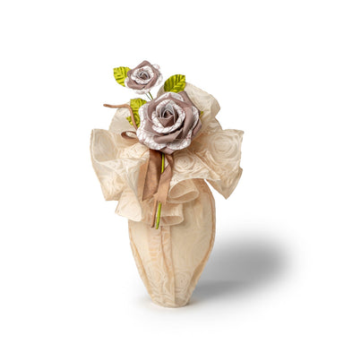 Tessuto in TNT per uova di pasqua 120cm, con fantasia Rosa, Crema