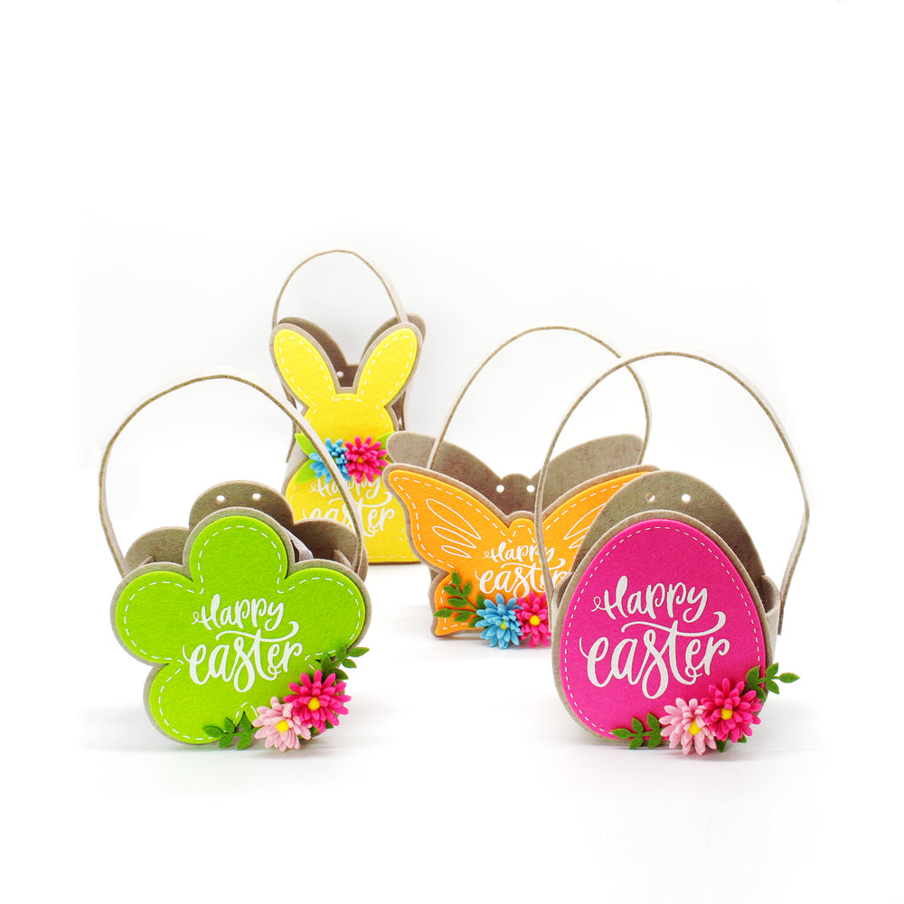 Borsetta in feltro per Pasqua con scritta Happy Easter — De Luca Collection