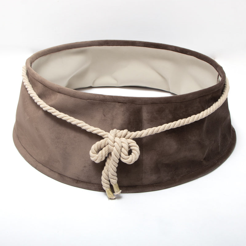 Copribase per albero in velluto marrone 65X53X23CM