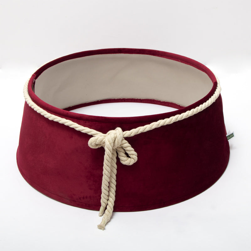 Copribase per albero in velluto bordeaux 65X53X23CM