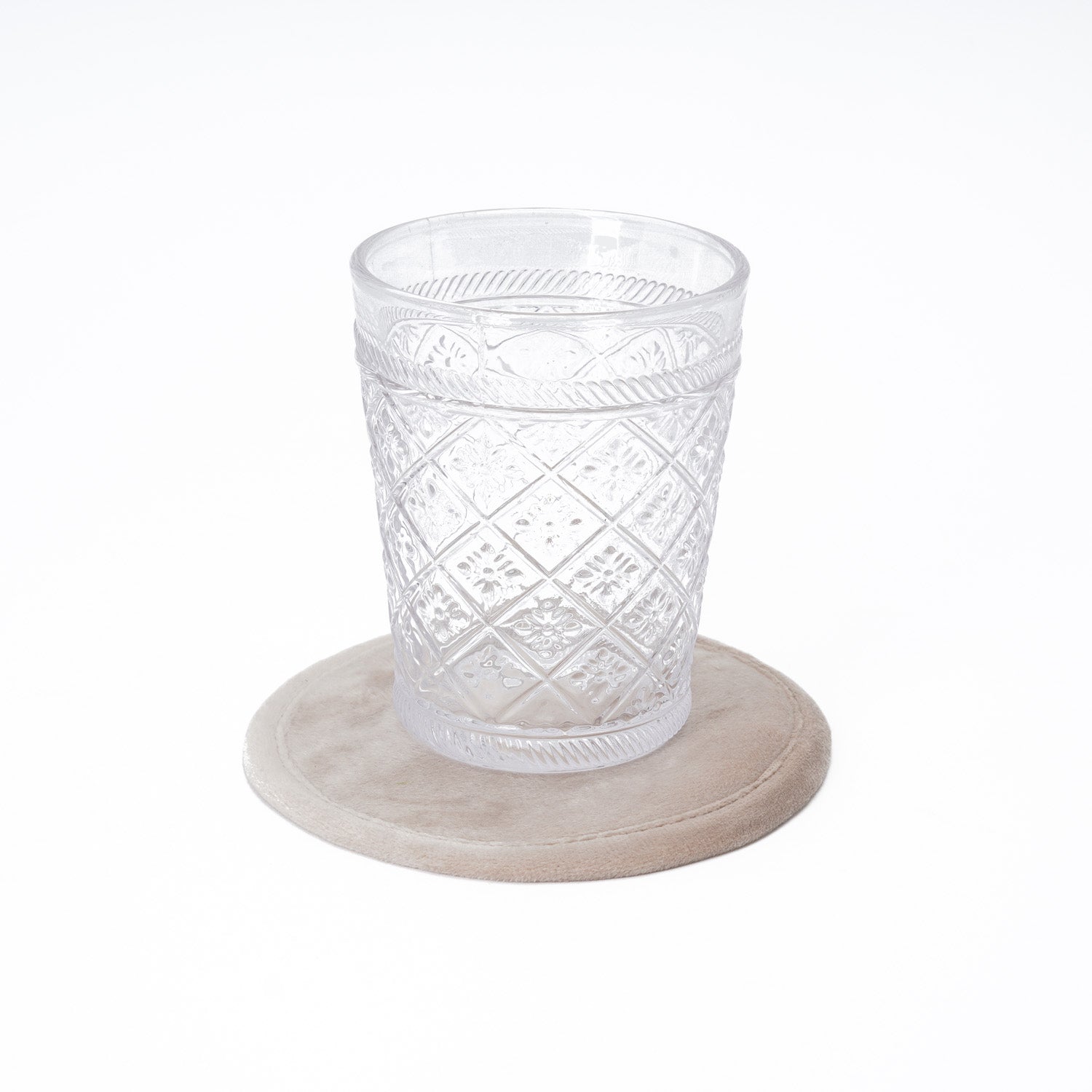 Sottobicchiere in velluto oro, diametro 12CM