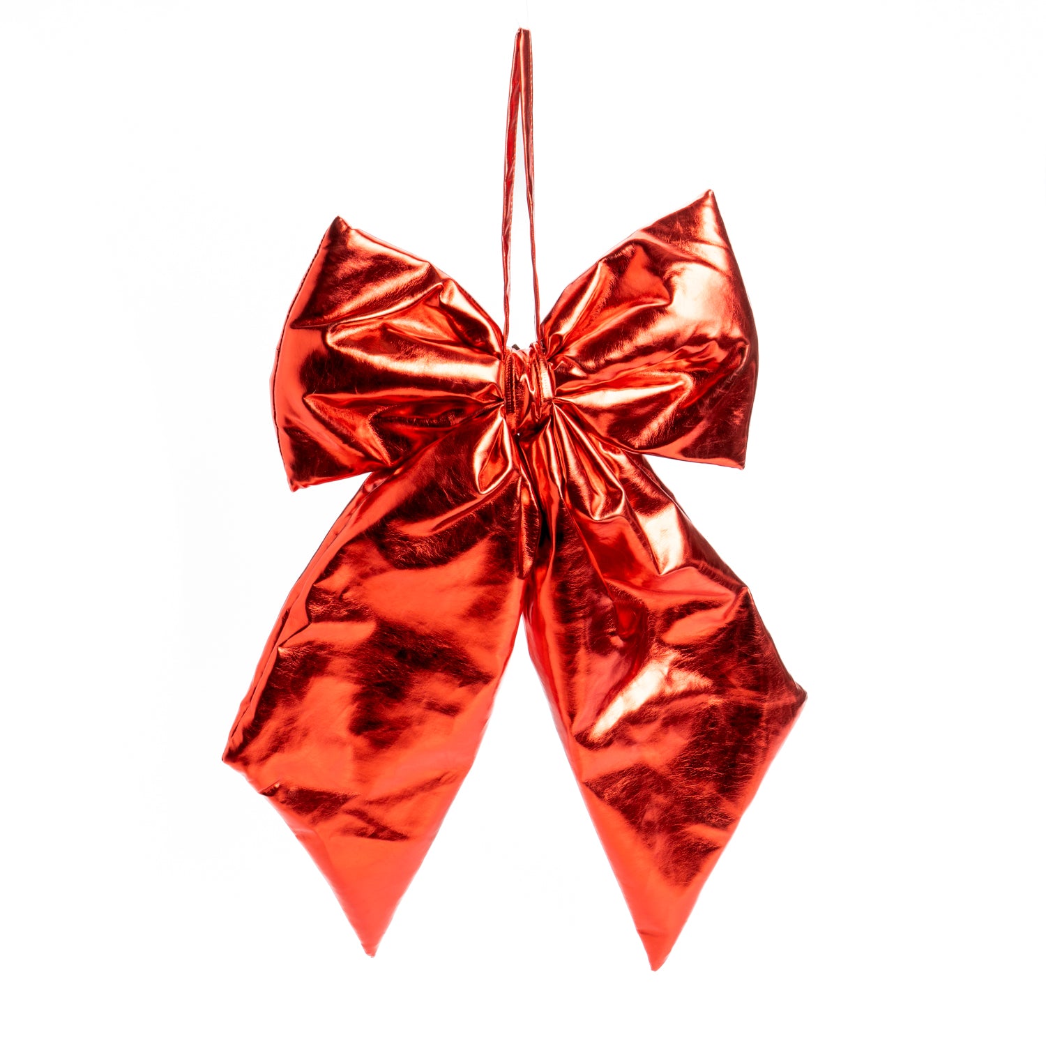 Fiocco in ecopelle metallizzata di colore rosso, 27X34CM