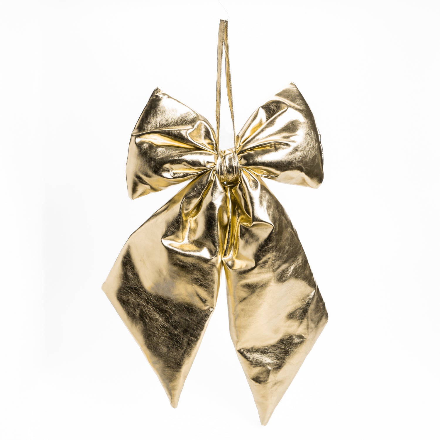 Fiocco in ecopelle metallizzata di colore champagne, 27X34CM