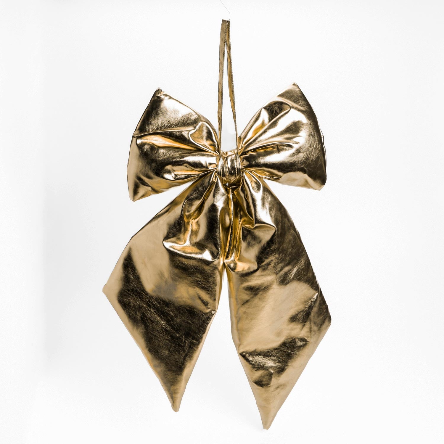 Fiocco in ecopelle metallizzata di colore oro, 35X60CM